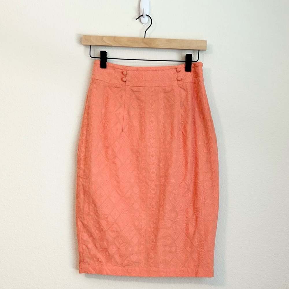 New Anthropologie The Addison Story Pencil Skirt Aztec Geometric Vintage, 4